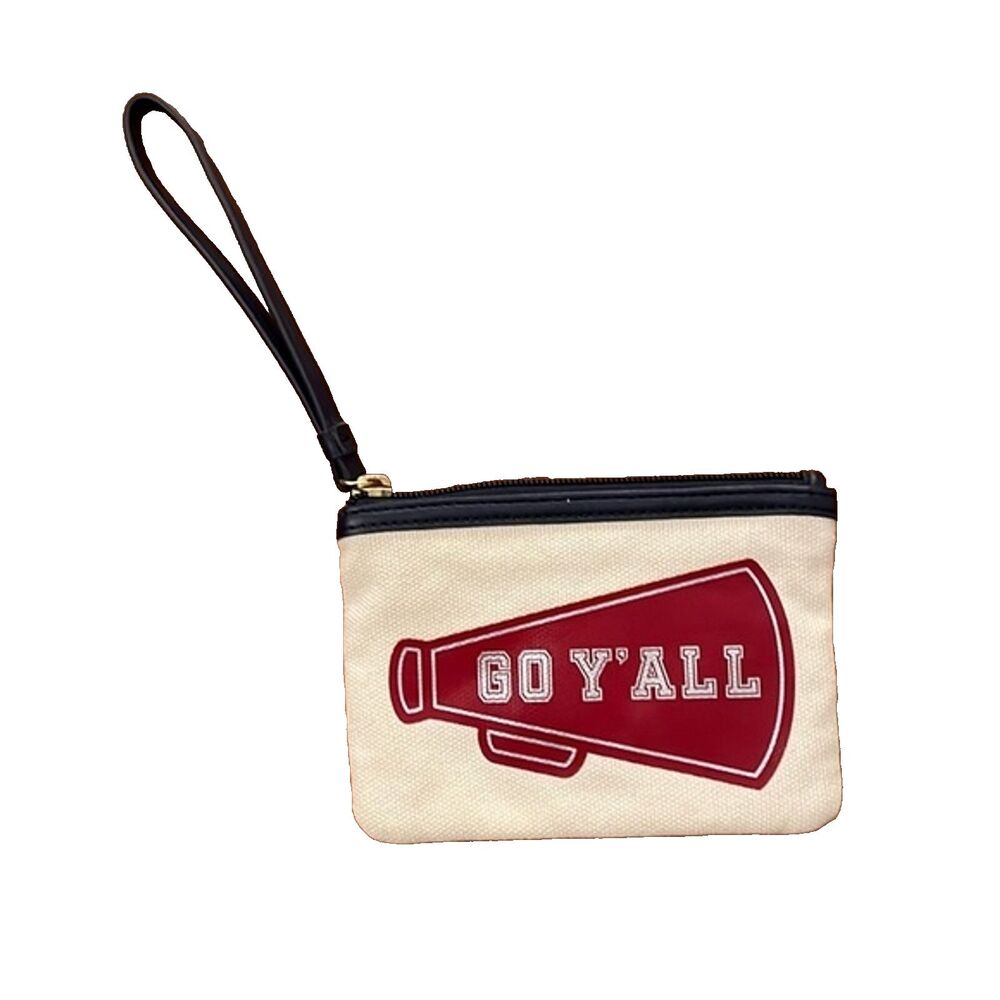 Draper James Red White Go Y'all Cotton Wristlet bag 5x6 Inches